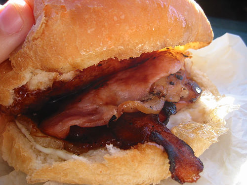 Bacon and egg burger