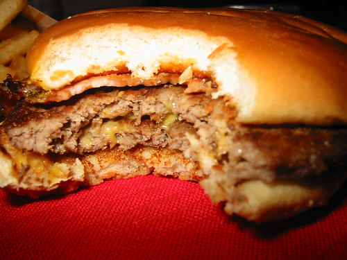 McDonalds double cheeseburger with bacon