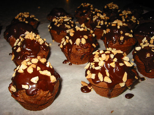 Triple chocolate mini muffins