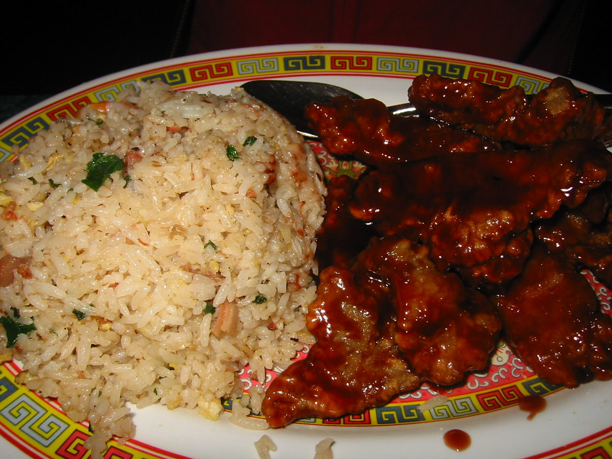 Fried rice with peking spare ribs
