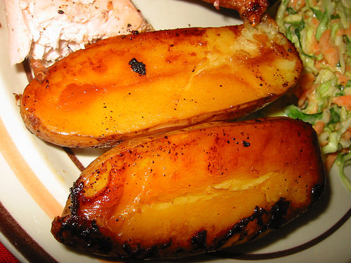 Potatoes roasted in chicken fat