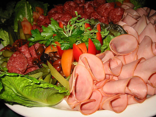 Cold meat platter - another angle