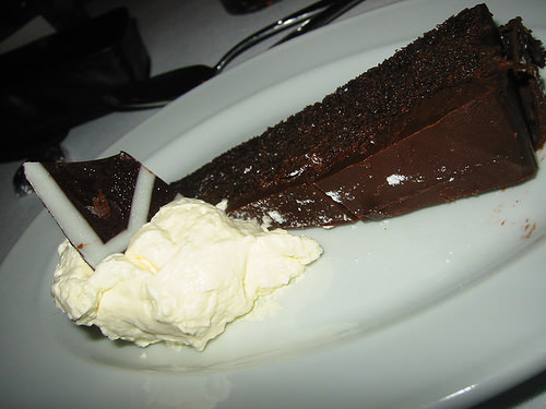 Chocolate cake with cream