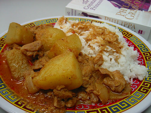 Chicken curry and rice and a good book
