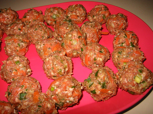 Meatballs, ready for frying
