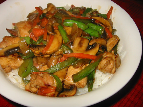 Chicken and vegetable stir-fry