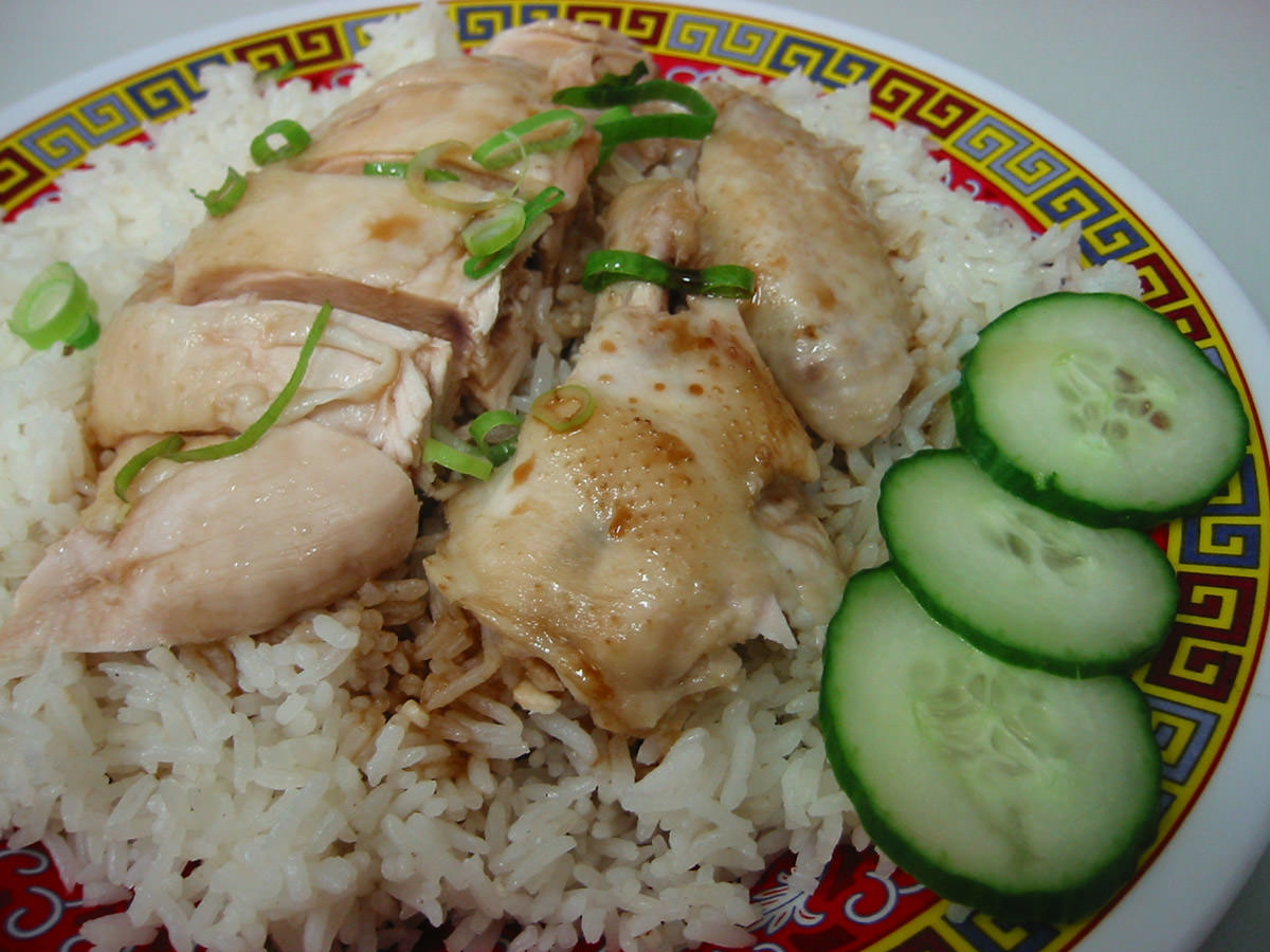Hainan chicken rice, sans chilli sauce