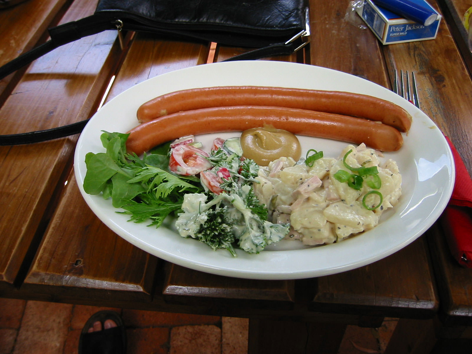 Frankfurters and potato salad