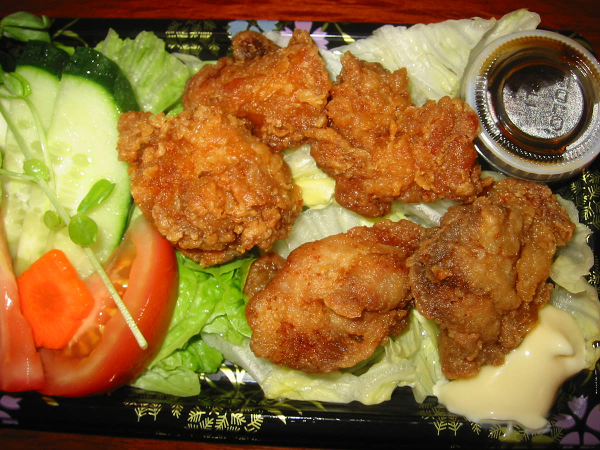 Chicken karaage and salad