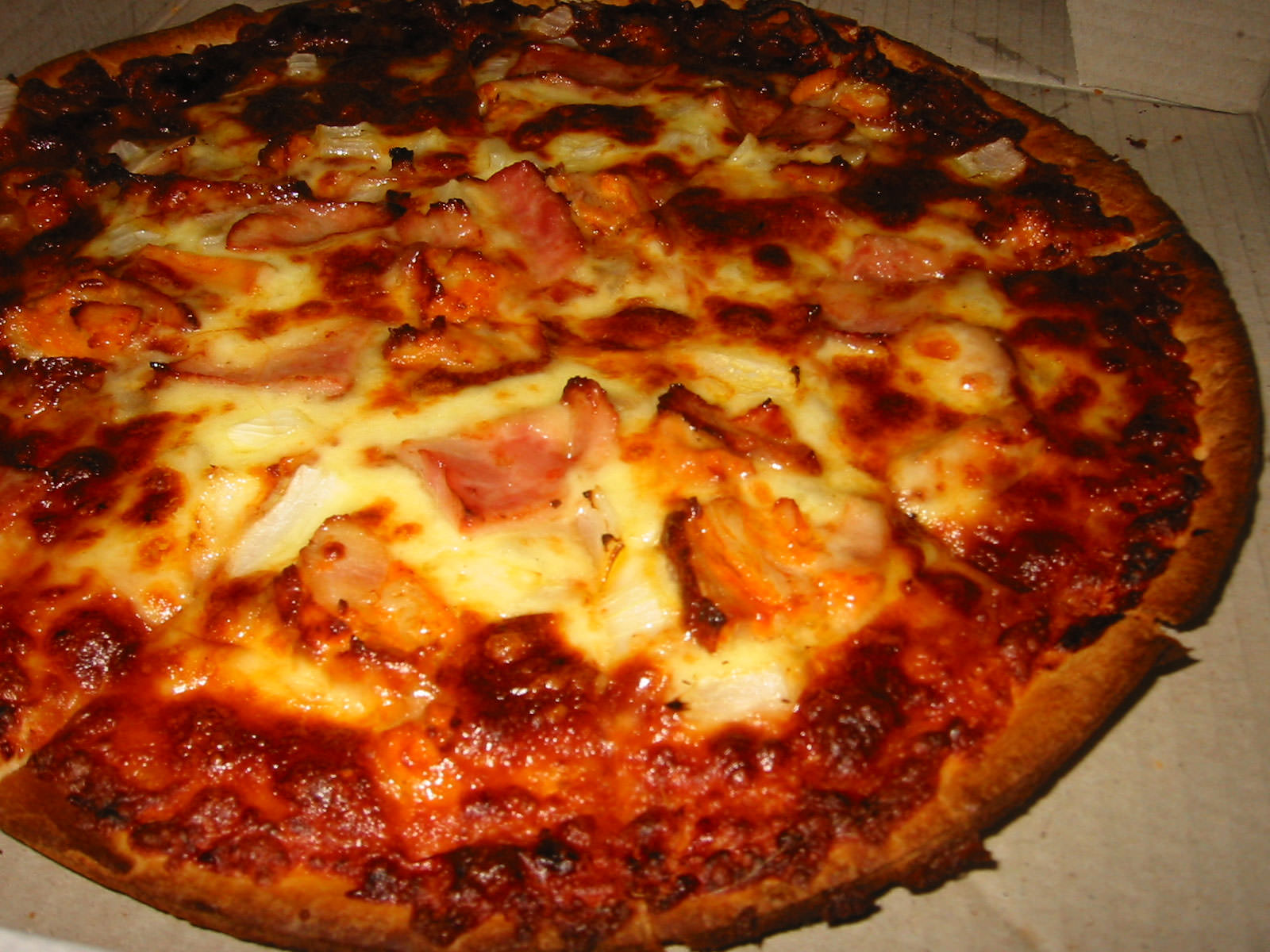 Dominos BBQ Chicken and Bacon pizza