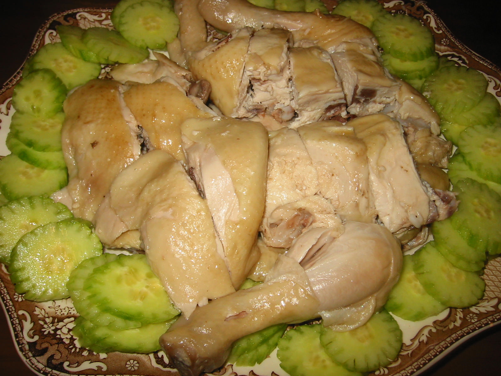 Chicken and cucumbers