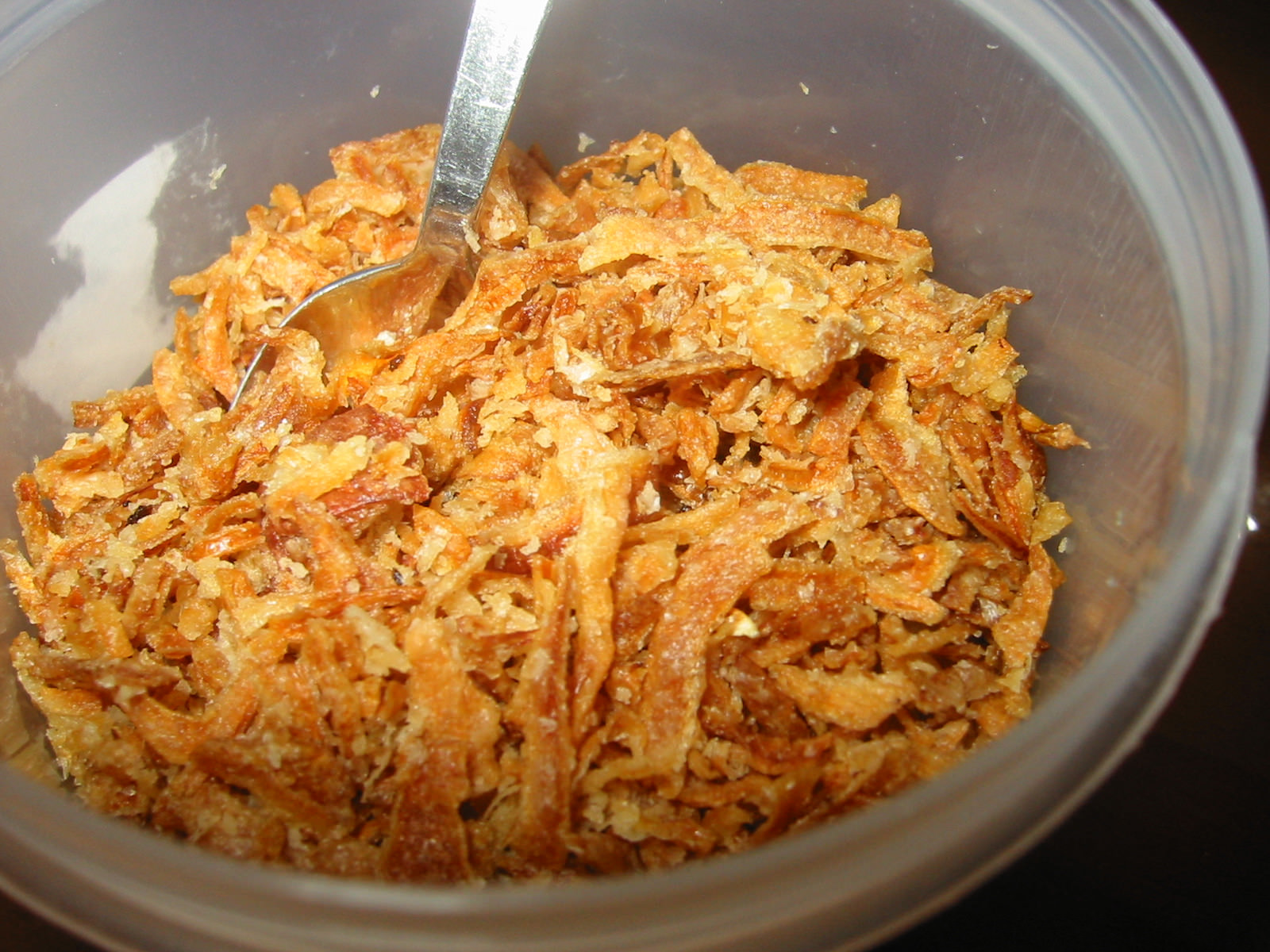 Chok (rice porridge) trimmings: fried shallots