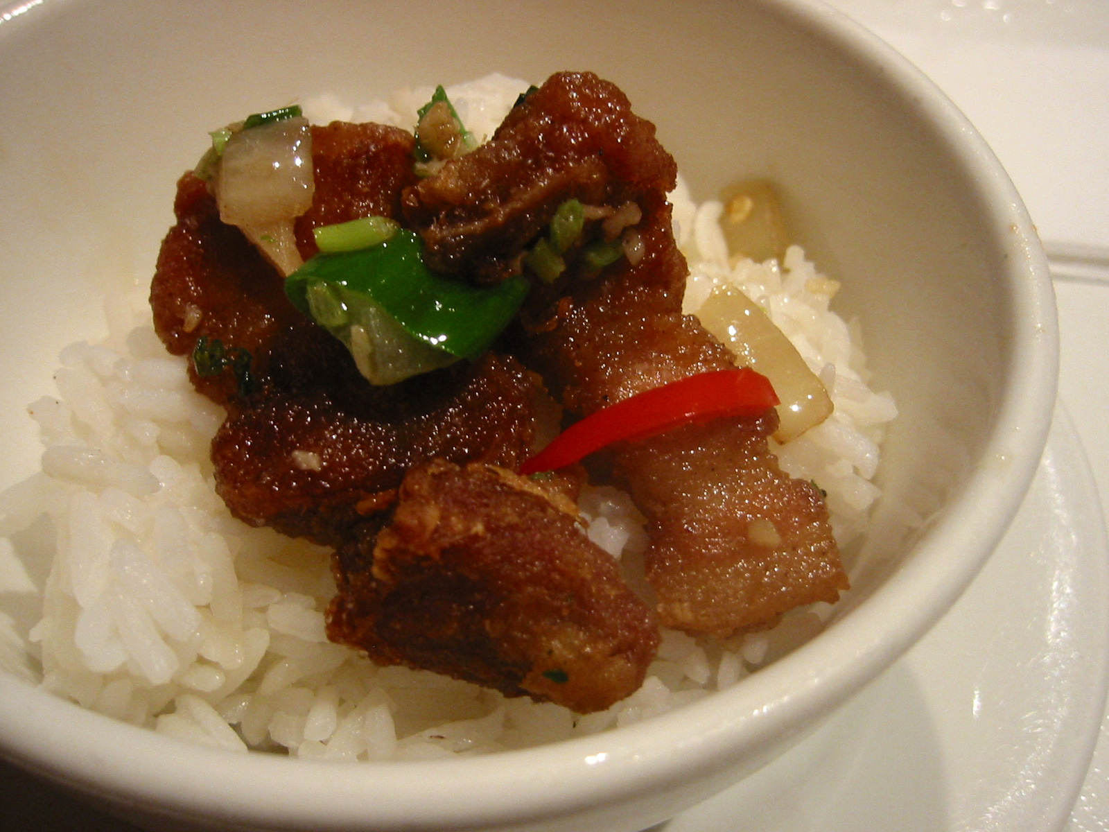 Salt and pepper pork rib on rice (my bowl)