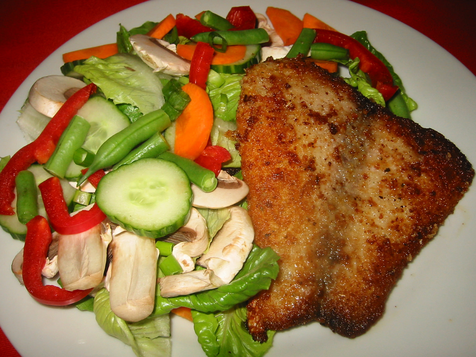Saddletail snapper  and salad