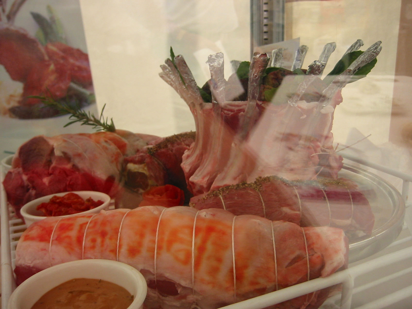 Meats on display