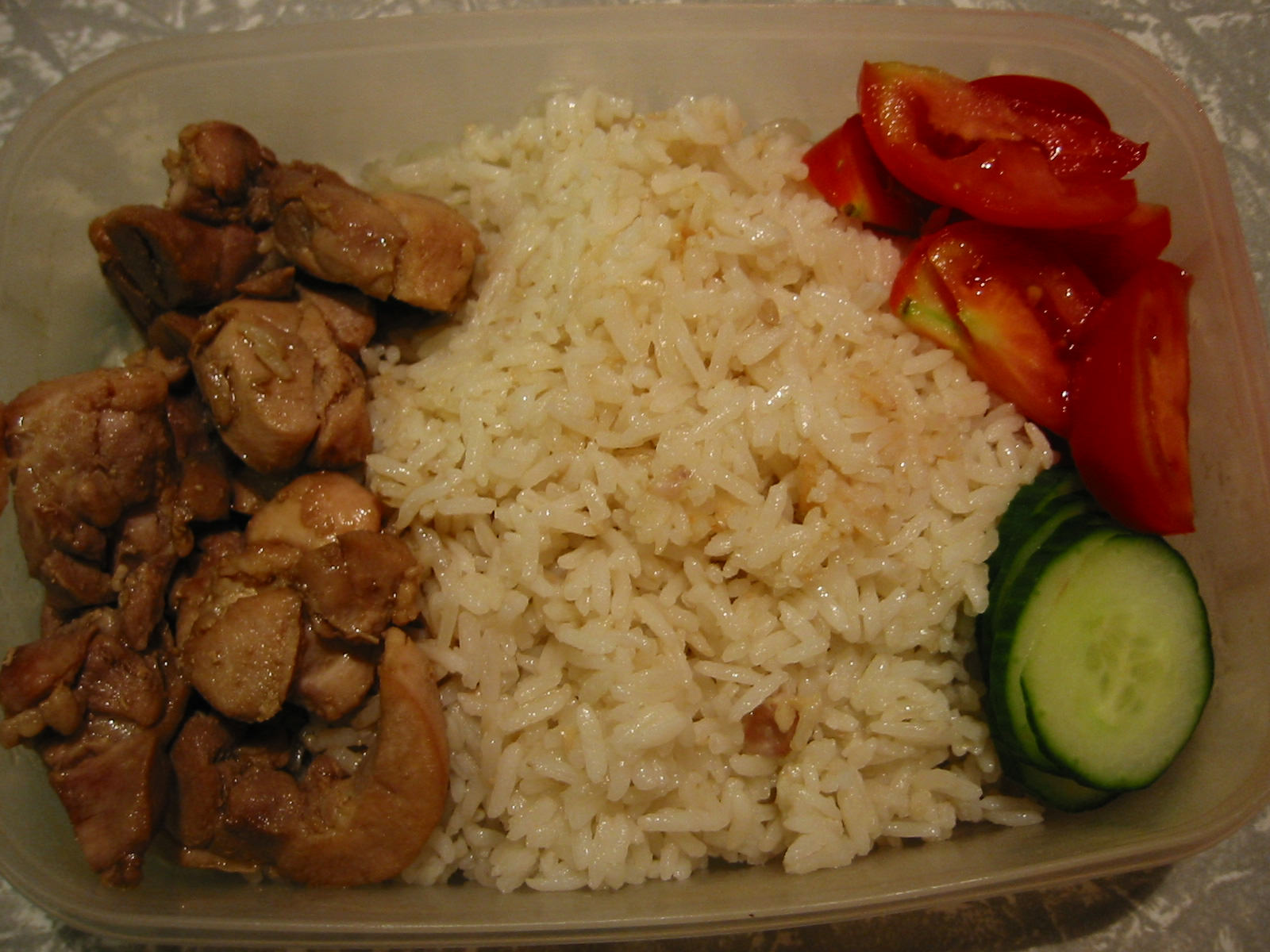 Hainan chicken rice leftovers