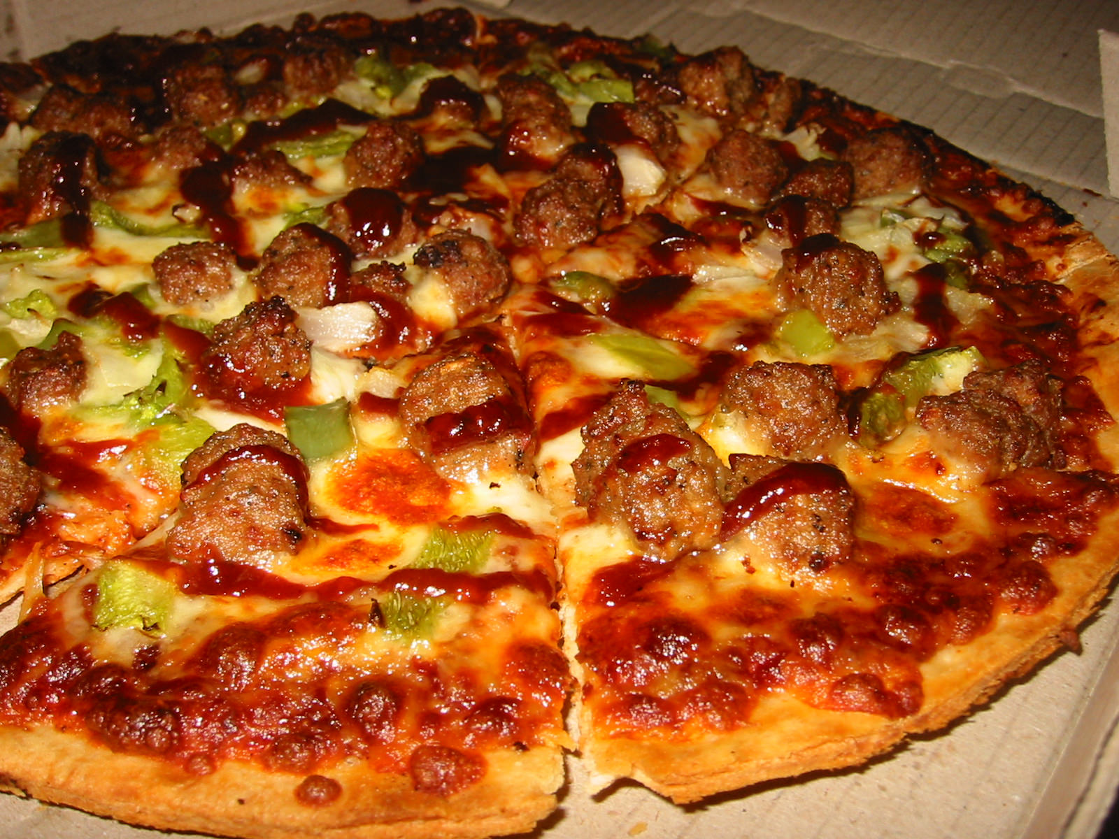 BBQ Meatball pizza from Dominos