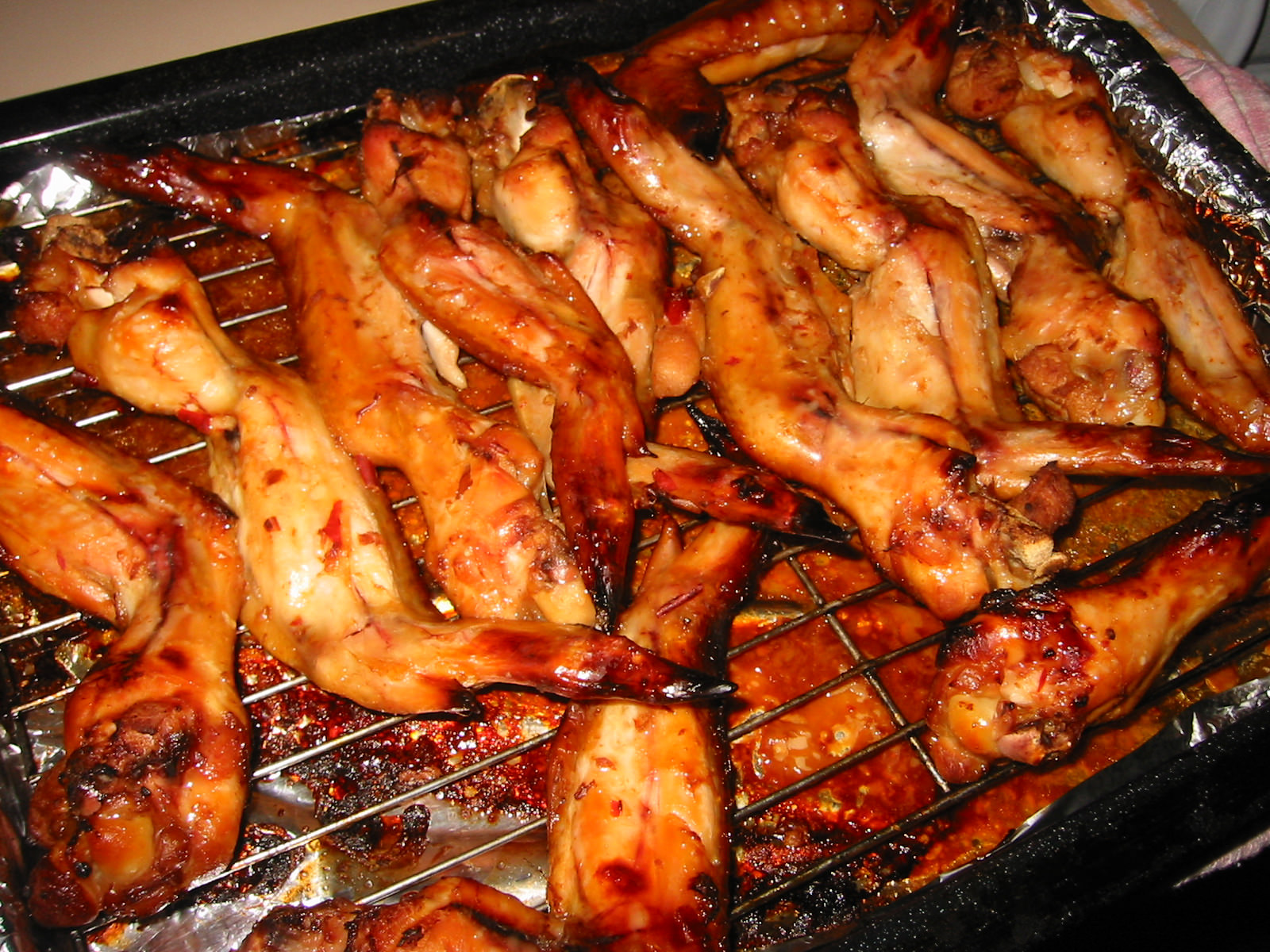 Marinated chicken wings - on the oven tray