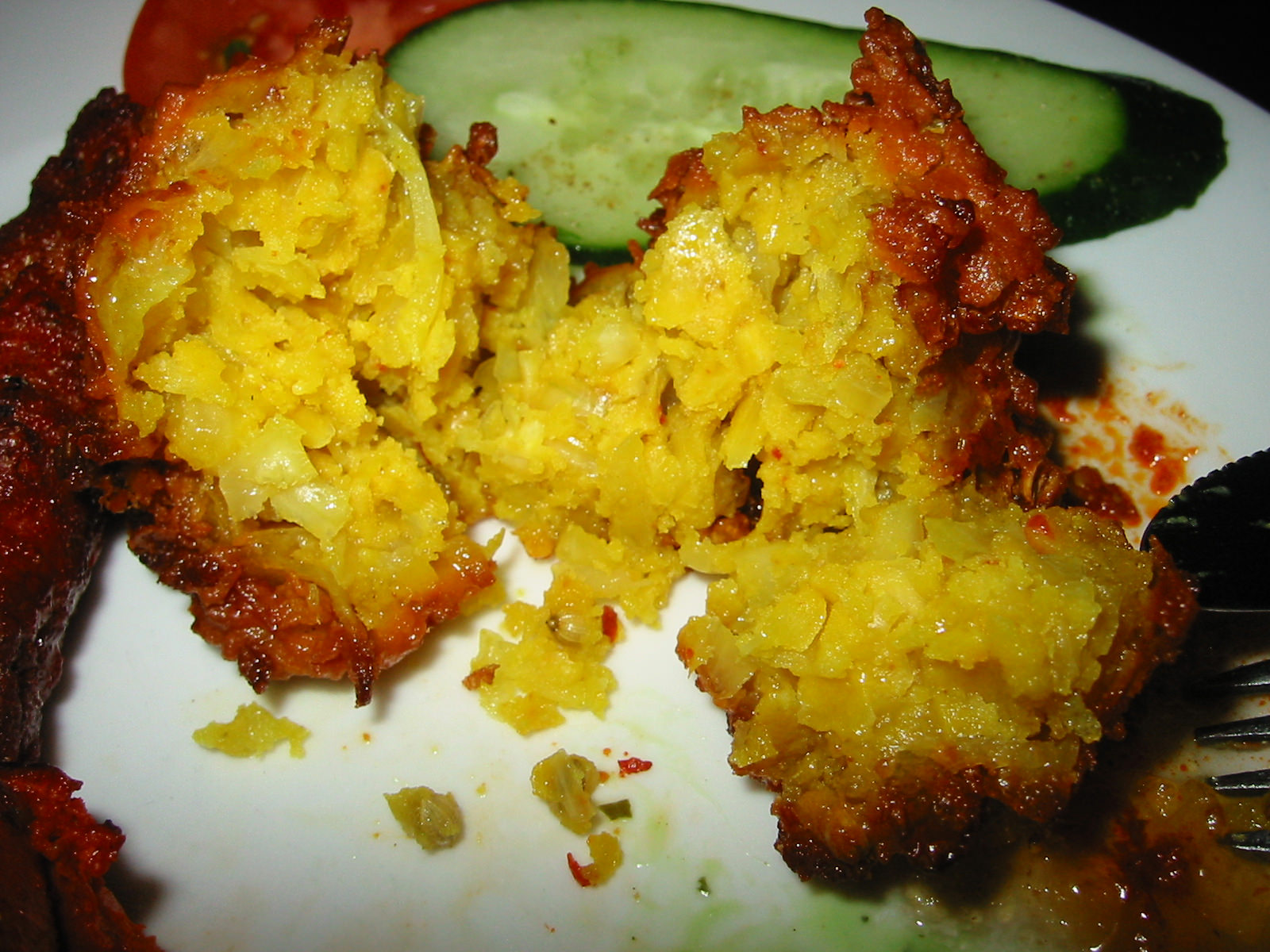 Onion bhaji innards