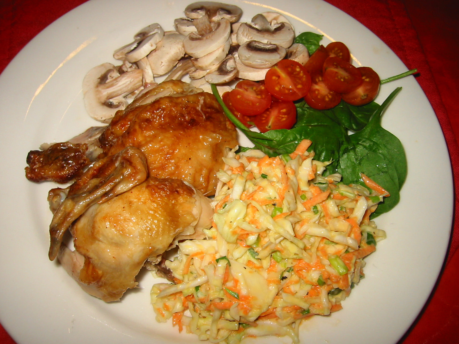 BBQ Chook with coleslaw and other salads