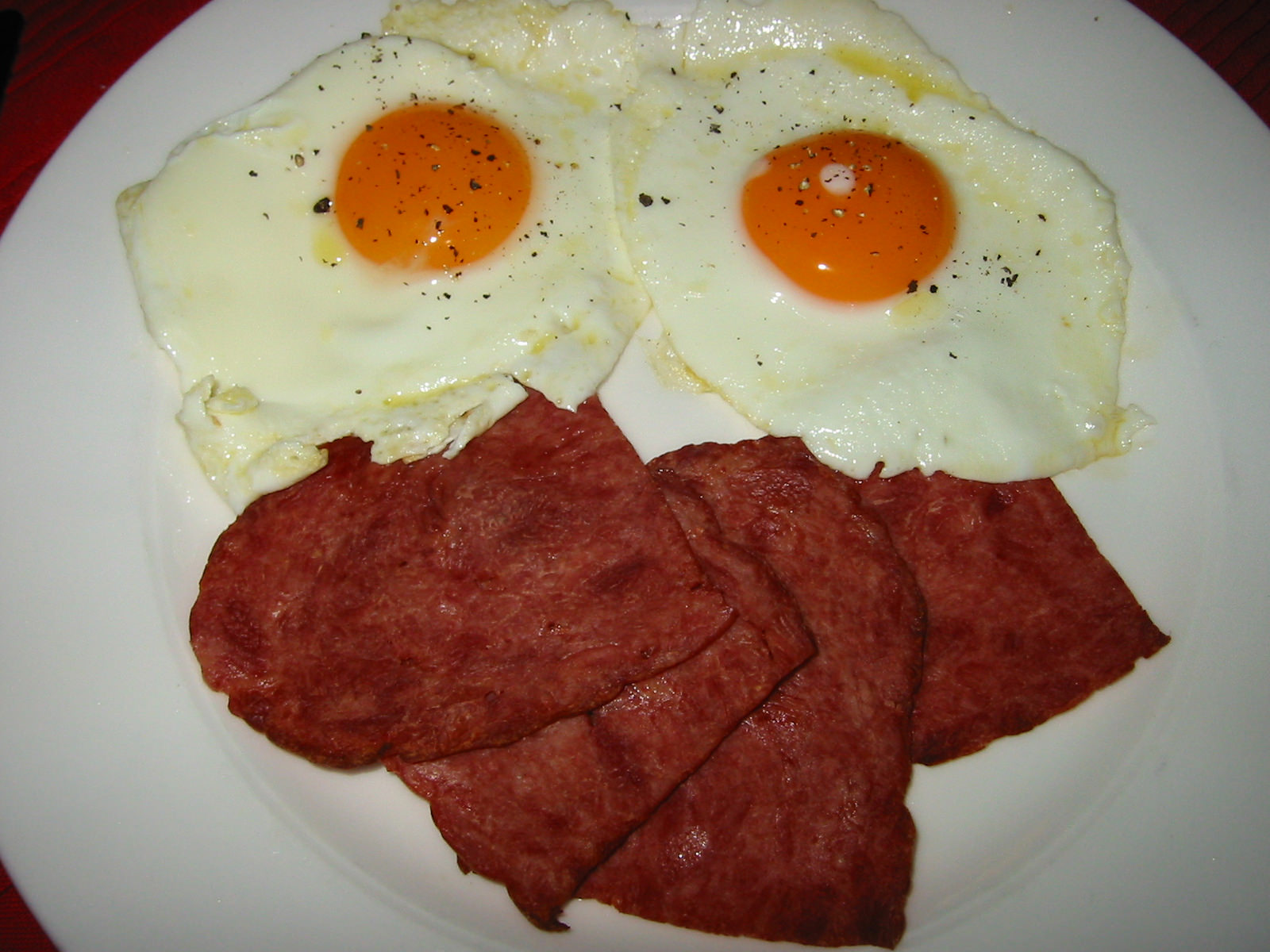 Turkey bacon and eggs, Cookie Monster style