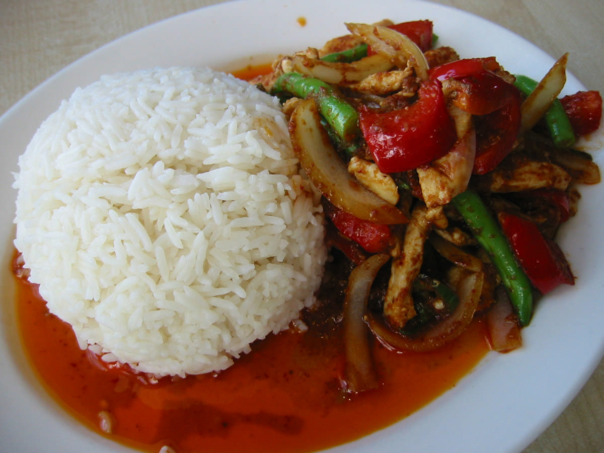The new guy's chilli chicken rice