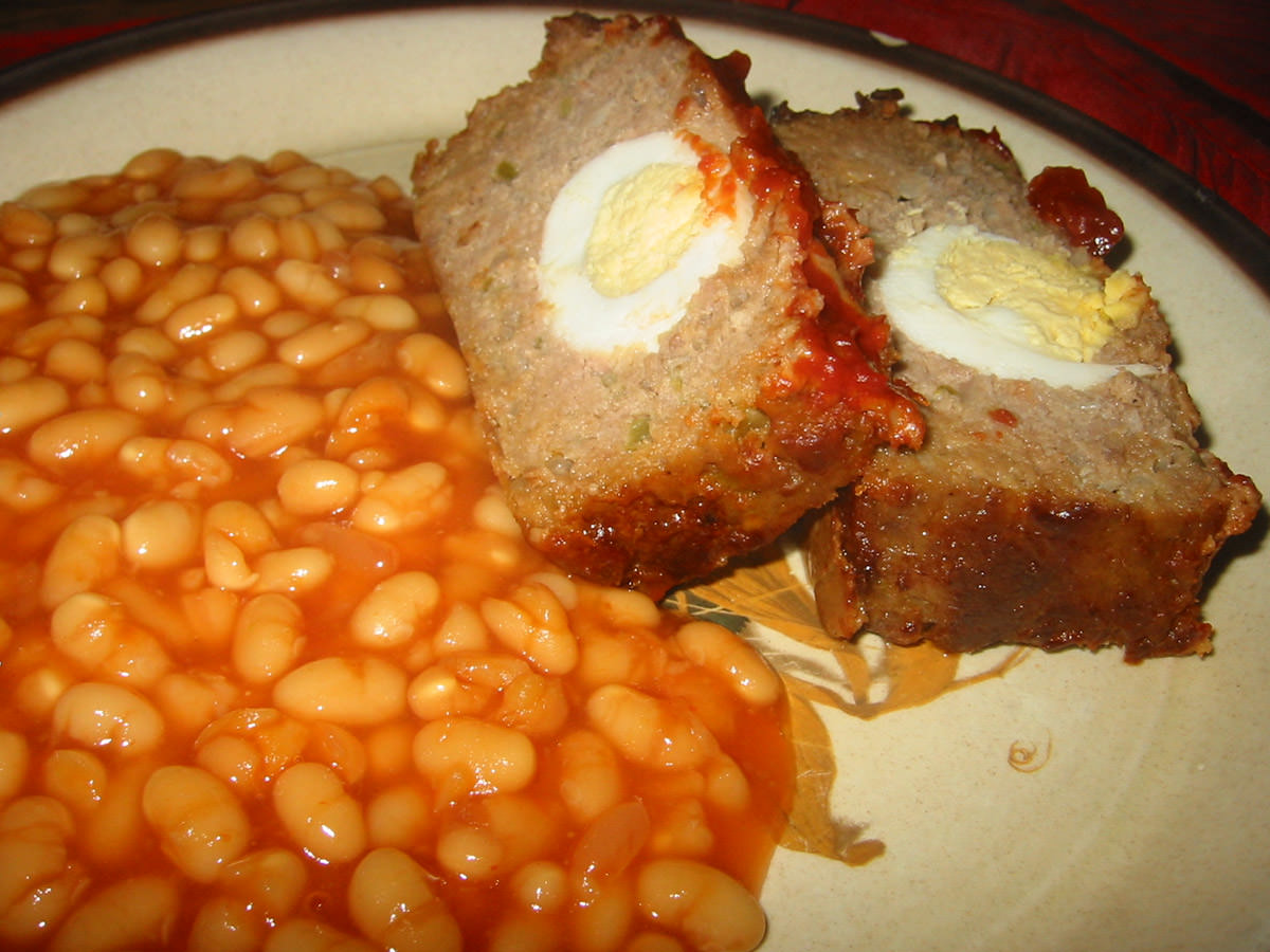 Meatloaf and baked beans