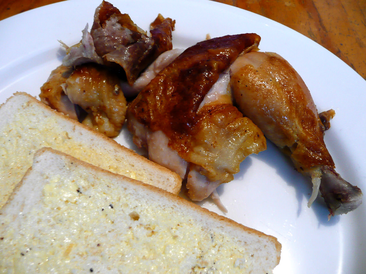 BBQ chook and bread