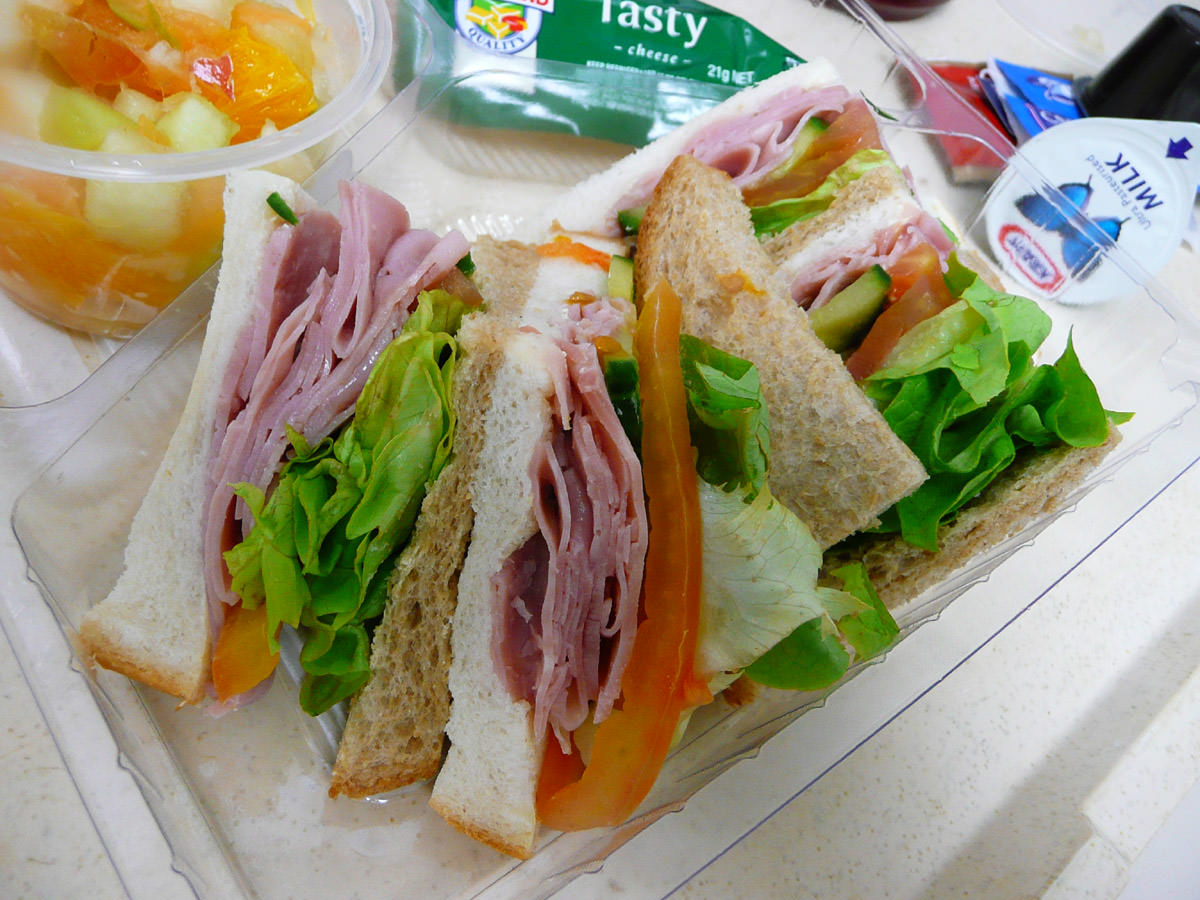 Ham and salad sandwiches