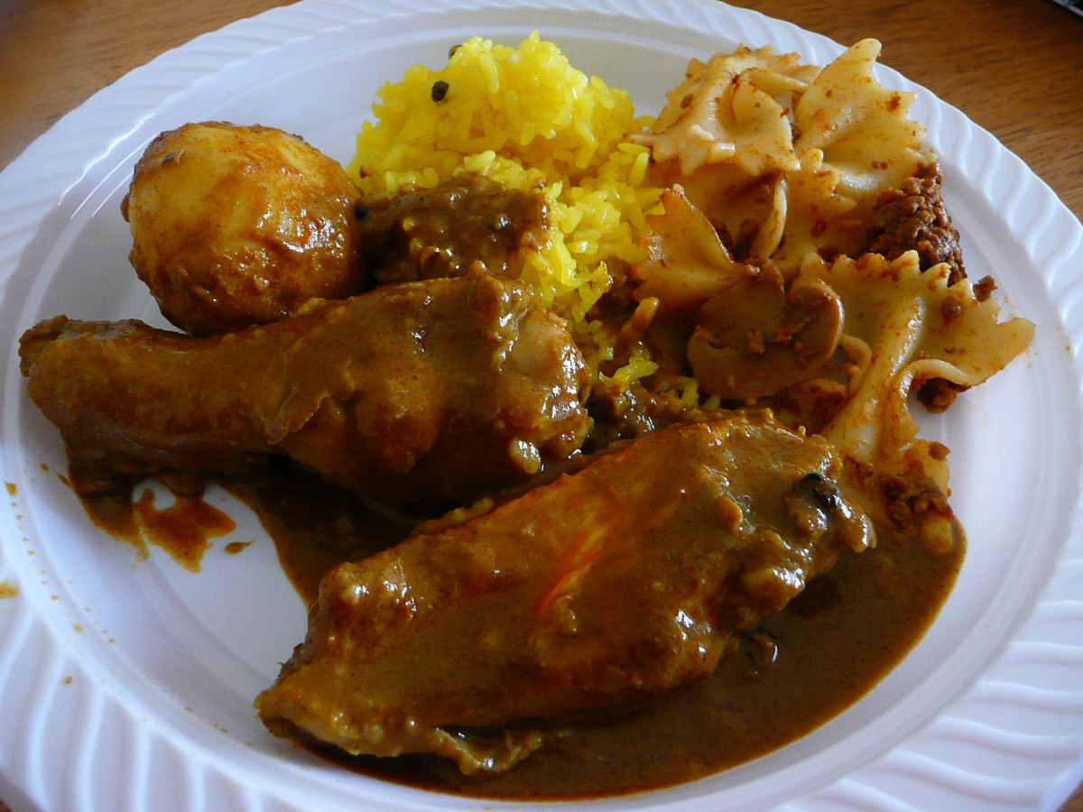 My plate - nasi kunyit and chicken curry