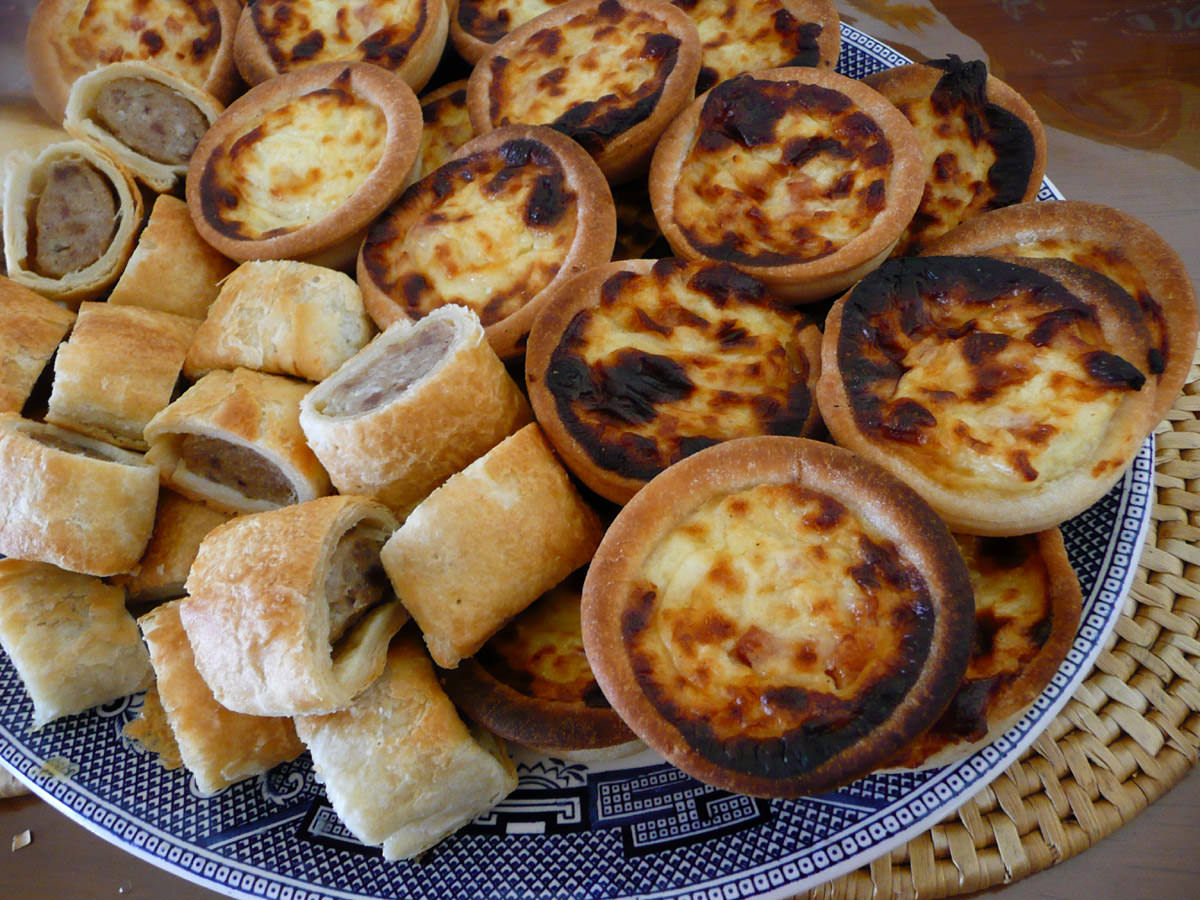 Sausage rolls and quiches