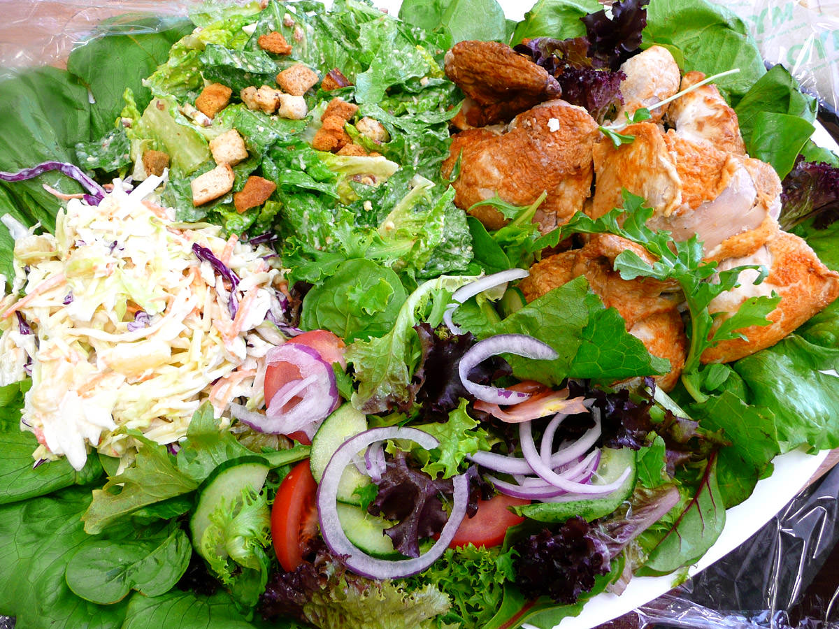 Chicken and salad platter
