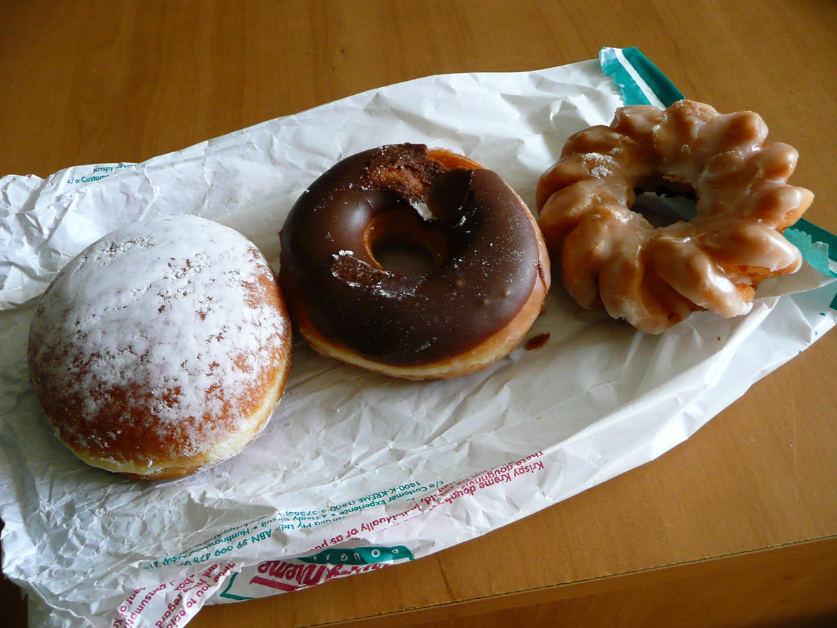 Trio of Krispy Kreme Donuts