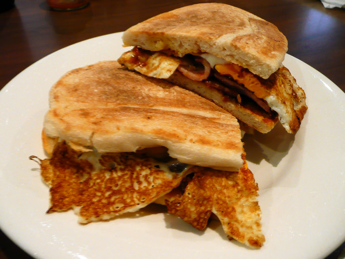 Fig Tree's Famous Double Bacon and Egg Roll with BBQ Sauce