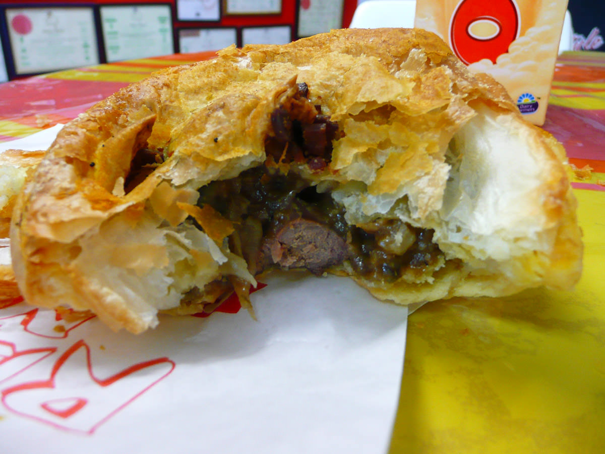 Lambs fry and bacon pie innards