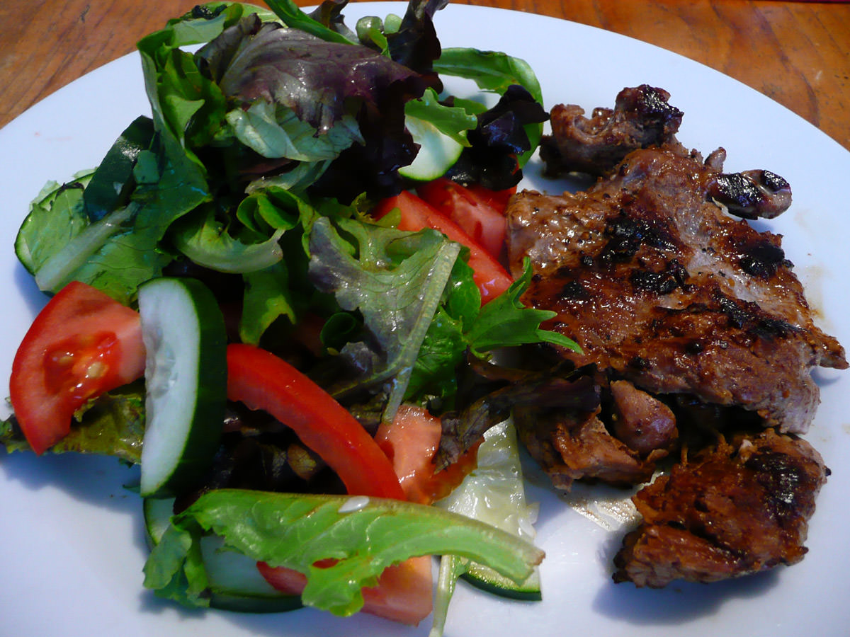 Turkey steak and salad