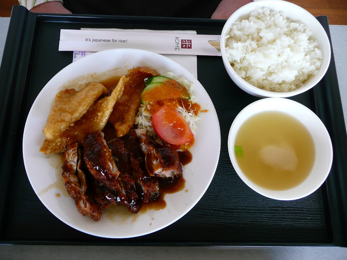 Chicken katsu and teriyaki fish set