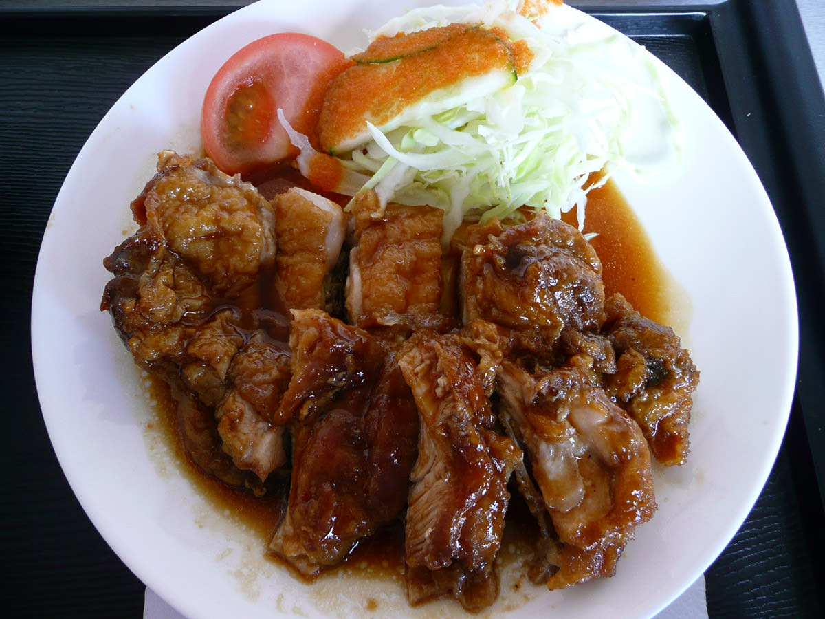 Teriyaki chicken and salad