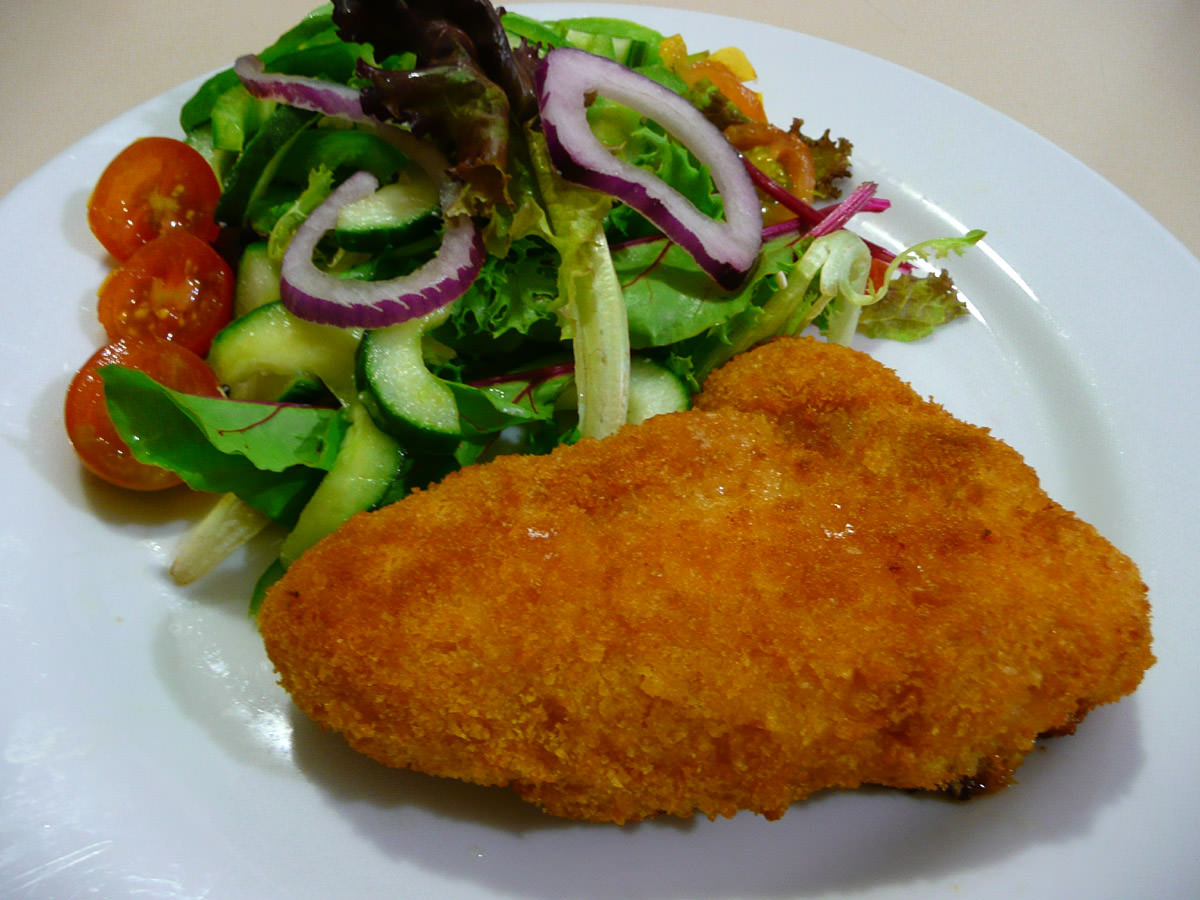 Chicken Kiev and salad