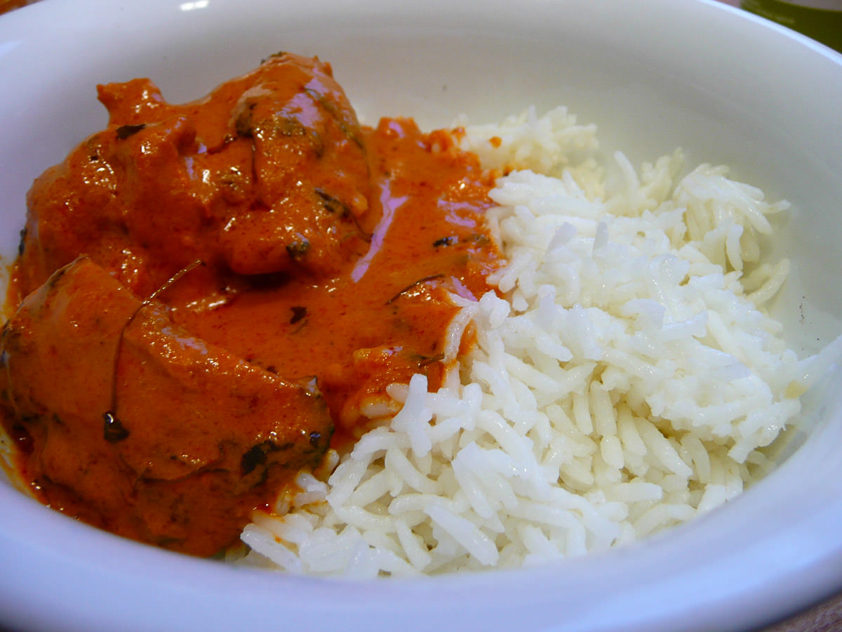 Butter chicken and rice