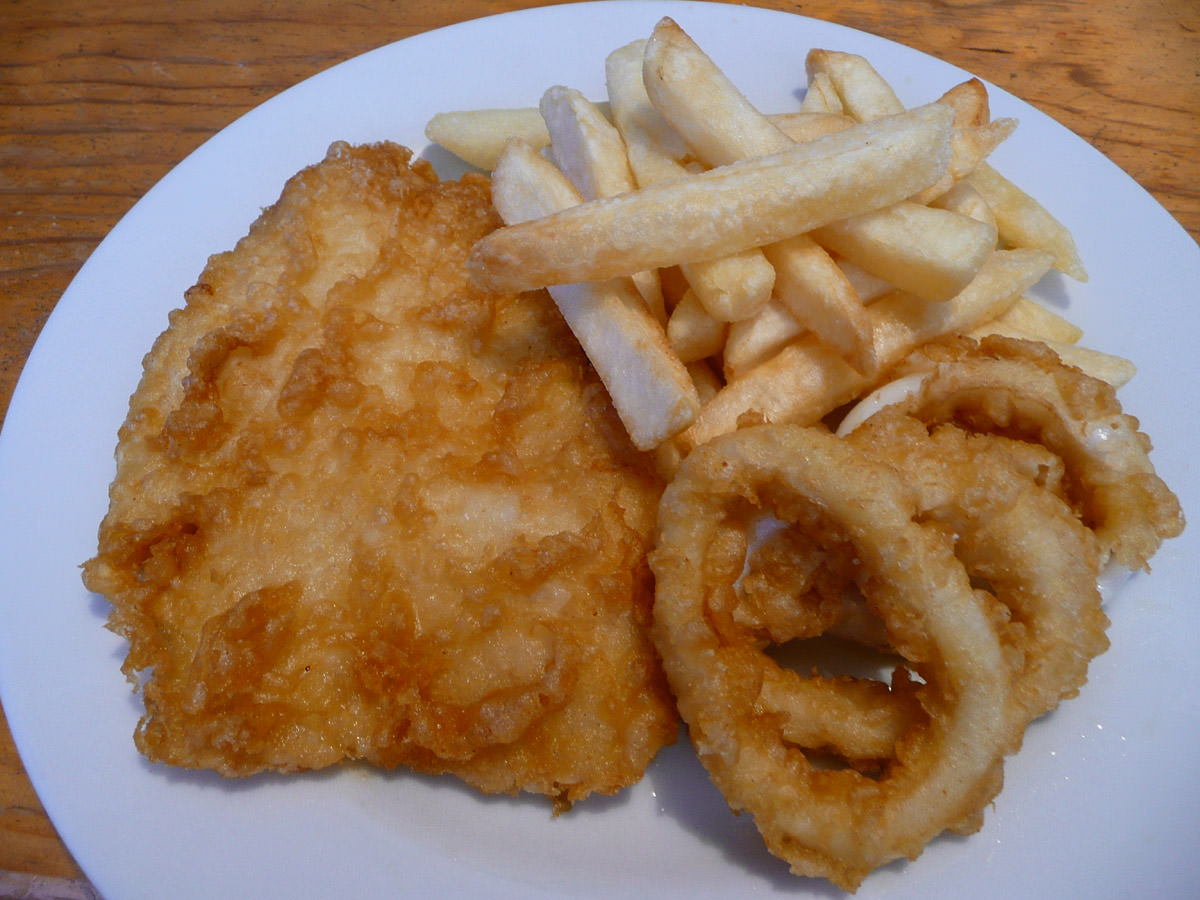 Fish, chips and squid rings