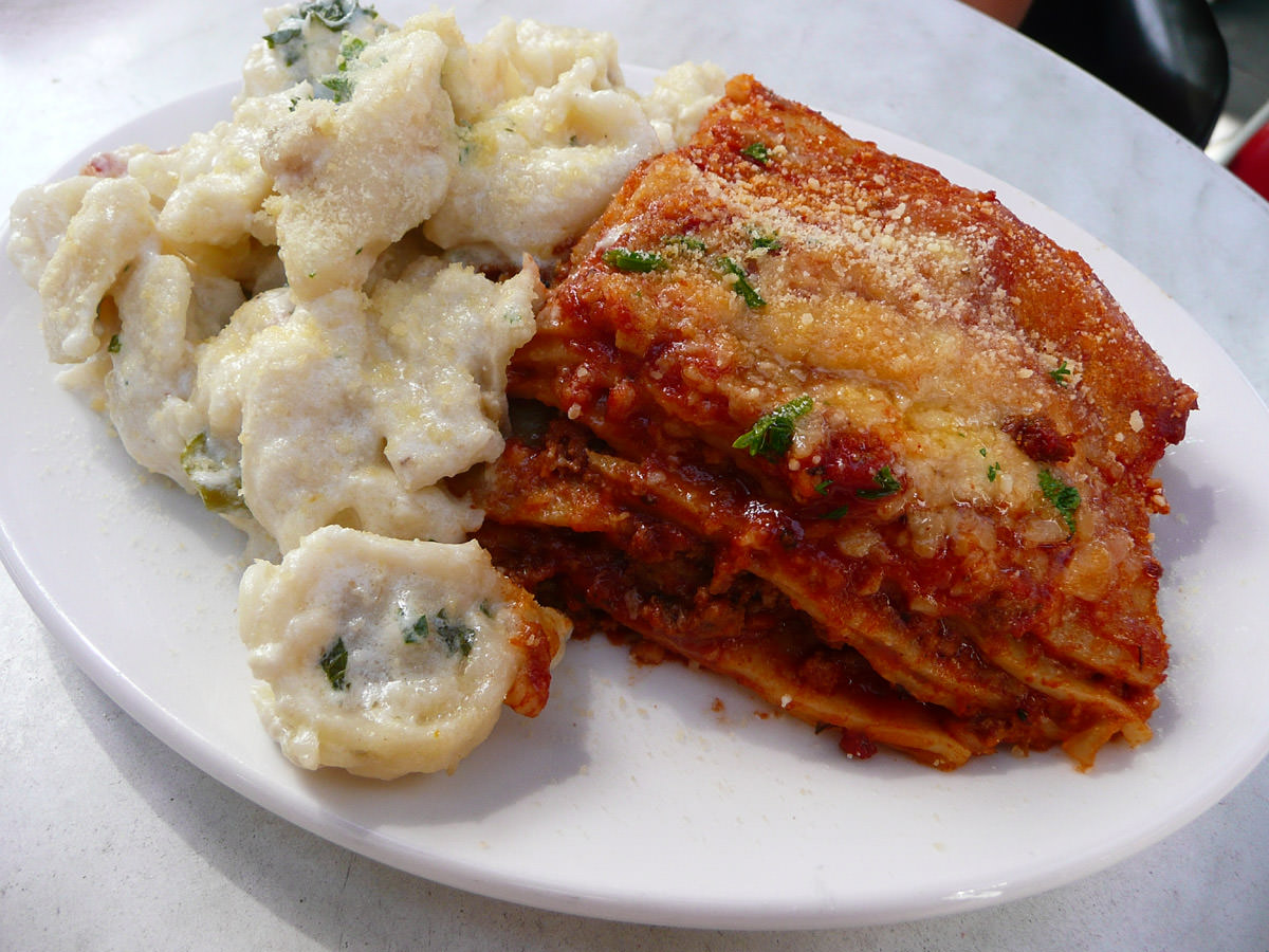 Tortellini and lasagna