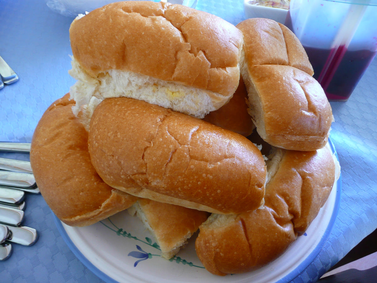 Buttered bread rolls