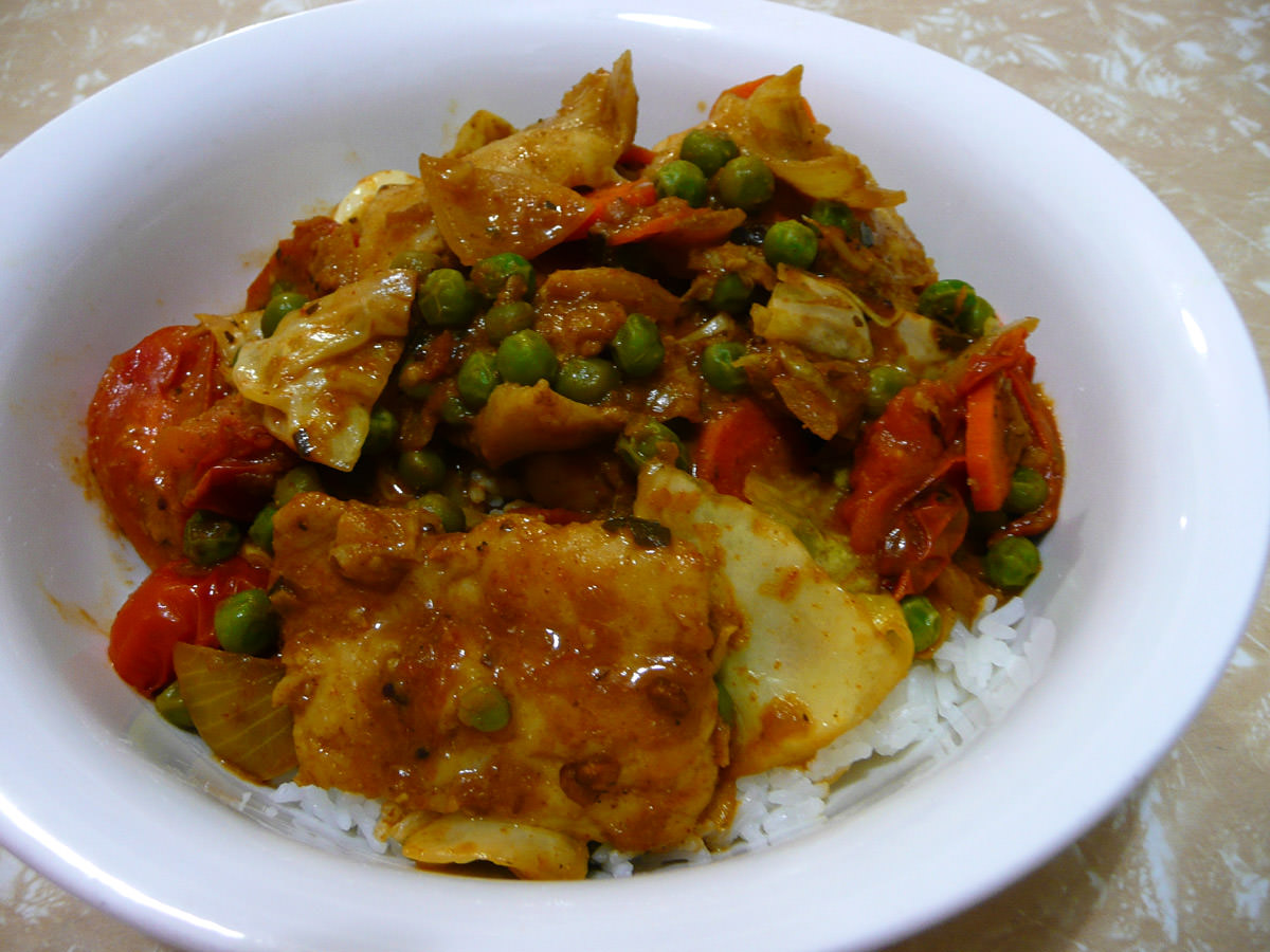 Fish and vegetable curry