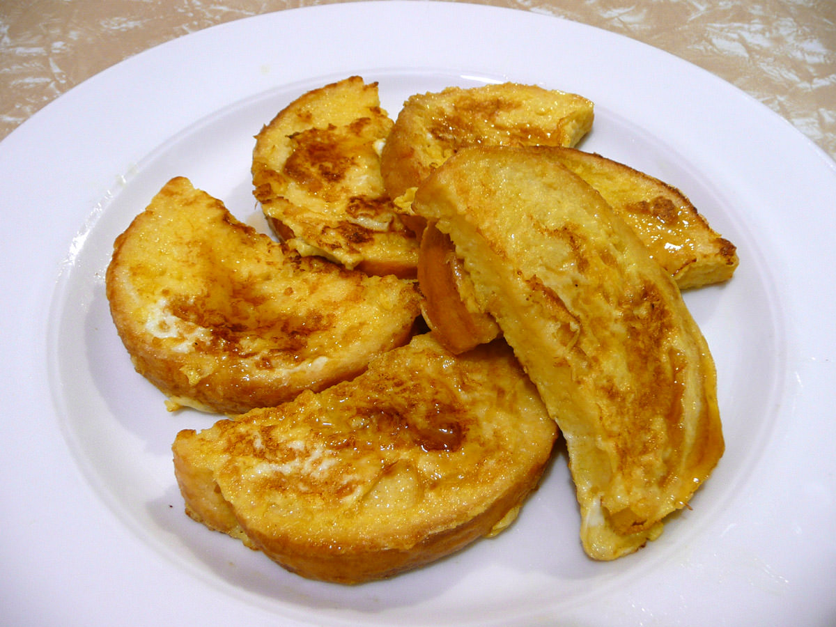 French toast with a little maple syrup