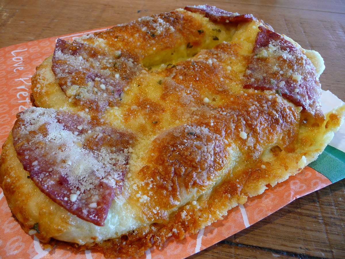 Pretzos bacon pretzel with garlic butter and parmesan