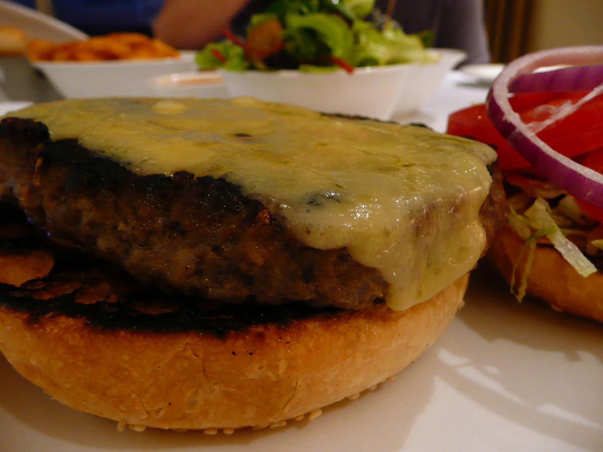 Burger with melted cheese