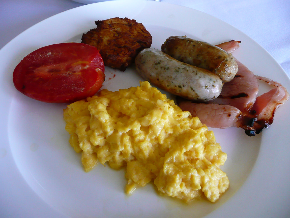 My plate, with scrambled eggs