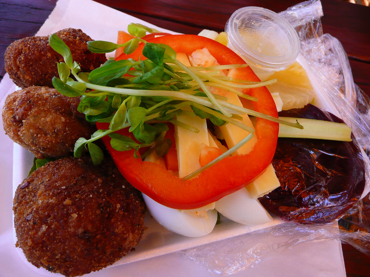 Tuna patties and salad plate