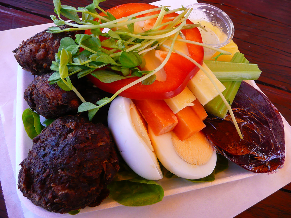 Rissoles and salad plate